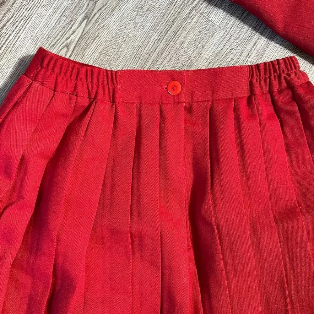 Set of 3 Blazer Pleated Skirt‎ Top Size XS/S Red White